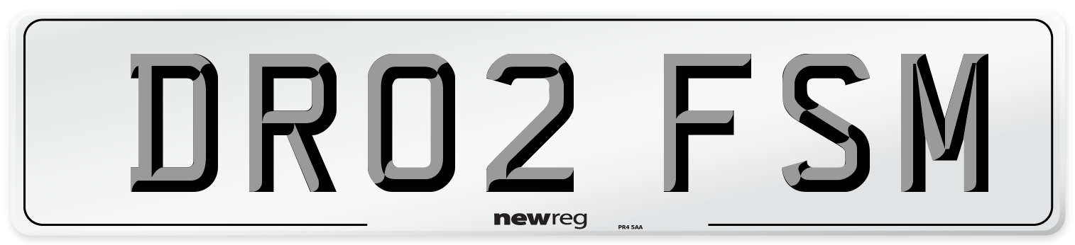 DR02 FSM Number Plate from New Reg